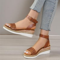 Sandale za žene- Prevladavaju Rim Mid Heel Ženske sandale smeđe veličine 7