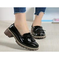 Harsuny Womens Loafers Udobne platforme Loafers Ležerne haljine obuće uniforme cipele crna 5