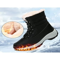 Harsuny Muške zimske čizme Mid Calf čizme za snijeg Fau Fur Warm Cipele Walking Hladni vremenski povremeni