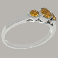 Britanci napravio je 18k bijeli zlatni prirodni citrinski ženski prsten za angažman - Opcije veličine - veličine 6