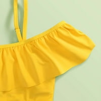 Postavite odjeću Ruffles Bikini kupaći kostimi za kupaće kostimi šuplje ljetne dječje kupaće kostimi