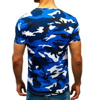 Cikeobv T majice Muški maskirni ukrašeni uzorak Casual Fashion rever majica kratkih rukava Dri Fit majice za muškarce Plavo