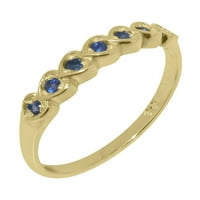 Britanci napravio je 10k žuto zlato prirodno safir ženski vječni prsten - Opcije veličine - veličina 10.75