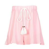 XYSAQA ženske ljetne kratke hlače Ležerne prilike Lagane širine kratke hlače za struk na plaži na plaži odmora za odmor s džepovima