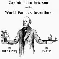 John Ericsson. NSWSISH inženjer i izumitelj. Ericsson sa dvije njegove kreacije, pumpa vruće zrake i