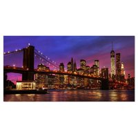 Dizajnerska umjetnost 'Brooklyn Bridge i Manhattan na suncu' Fotografski otisak na zamotanom platnu