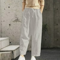 Ženske čipke elastične strugove Casual Radne hlače Ljetne modne osnovne pantalone za vježbanje za žene