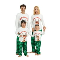 Yilvust Porodica koja odgovara Božićne pidžame Set za odmor za spavanje slova Elk Xmas PJS set za parove