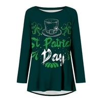 Tuntic Theovi za žene Svetog Patrickovog majica s dugim rukavima s dugim rukavima Flowy labav fit pulover
