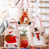 Božićne platnene torbe Božićni bomboni Držači poklona Xmas Santa Sack Dječji poklon bombona Čamac za čarape Creative Lan Santa Claus Candy Bag