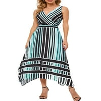 Glonme ženske ležerne haljine bez rukava A-line stranke duga haljina patchwork ljeto ljetna plaža