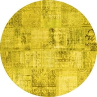 Ahgly Company Zaotvoreni okrugli patchwork Yellow Transicijske prostirke, 8 '