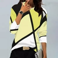 Košulje s dugim rukavima za žene Ženske vrhove Dressy Casual okruglih vrata Print Casual Tunic Bluzes