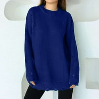 Dukseri pulover za žene djevojke pulover džemperi plus veličine Trendi plava l