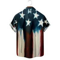 B91XZ muške košulje Muške nezavisnosti Zastava 3D digitalni tisak Personalizirano rever dugme T majica
