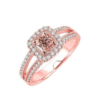 1. Carat Real Morgatit i muškarac napravio dijamantski moissan zaručnički prsten halo prsten za žene