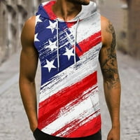 Muška u.S zastava majica Dan nezavisnosti Američka majica Hawaiian Print Tank Top Sport T-majica Tank