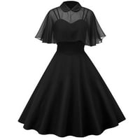 Ženske haljine Dužina koljena Ležerne punog kratkih rukava Ljetna haljina za okrugla dekolte, crna m