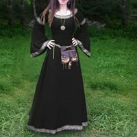 Gotička haljina za žene s kapuljačom Vintage Maxi haljina Srednjovjekovna dvorska haljina Halloween Cosplay koktel party ogrtač haljina