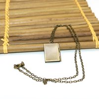 Hemoton bronzani dizajn ogrlice s foto kutijom privjesak za privjesak u obliku ogrlice nakit vjerski