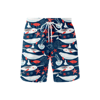 Fraigo Muns Swim trunke Brze suho kratke hlače za muškarce i dječake Ljetne havajske kratke hlače Elastične kratke hlače sa džepovima -8xl- Bijeli uzorak kitova tamno plava