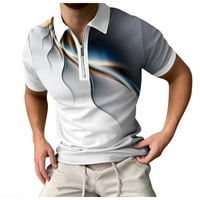 Polo T majice za muškarce Proljeće Ljeto Zipper rever Ispis Ležerne prilike T Golf Košulja Narandža