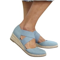 Sandale za žene - Mladi plus veličina konopce konopce Ženske sandale Plave veličine 6