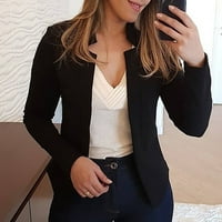 Ženska casual kratka blezer dugih rukava Business County Jacket Otvoreni prednji elegantni kaputi Kancelarijski