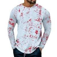 Muška Halloween Red Dot otisnuta majica s dugim rukavima CREW izrez Top majica