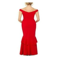 & Adam Womens Crveni kape rukav na veša duljinu veća haljina Veličina: 6