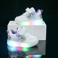 Kid cipele Djevojke LED hodanje otisnute čipke cipele Dječja modna ploča tenisice ljubičaste veličine
