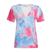 Ženski ljetni vrhovi izdubljeni prugaste majice za žene trendy tie-boje ženske bluze i vrhove Dressy