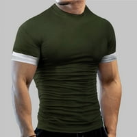 Muškarci Sva sezona T Majica Djelomični okrugli izrez Čvrsta boja Ispiši udoban kratki rukav Slim Fit