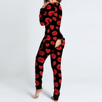 Žene Onigese želi cvjetni ispis dugih rukava s dugim rukavima zaklopke noćni odjećni kombinezon bodysuit