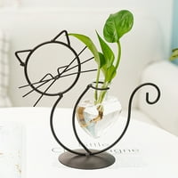 Gadgetvlot Cat Glass Platter Vase Station Station Metal Moderni izdržljivi jedinstveni Creat Creat Home