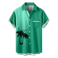 Muške majice Muške modne etničke kratkih rukava Ležerne prilike za ispis Havajska majica Majica Green
