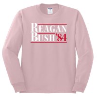 Divlji Bobby, Reagan Bush 'kampanja Politički majica s dugim rukavima, svijetlo ružičasta, velika