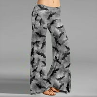 Navedene ženske Halloweenprinted Ležerne prilike za pantalone za crtanje široke pantalone za noge Tweatpants