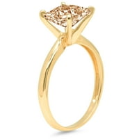0,5CT Princeze rezani šampanjac simulirani dijamant 18k žuti zlatni godišnjički angažman prsten veličine
