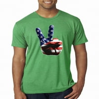 Divlji Bobby, Američka zastava Mirovni znak Pop Kultura Muške premium Tri Blend Majica, Envy, Medium