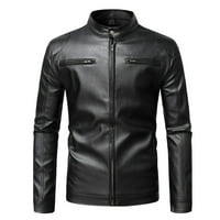 Kožne jakne za muškarce za muškarce postolje Clain Classic kožna jakna motocikl zip-up lagana fau kožna