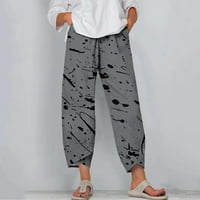 Ženske boho boemske pantalone cvjetni ispis Regularne flasterne sa džepovima udobne ljetne hlače na