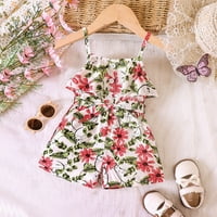 Little Girls oblači dječji ljetni remen cvjetni print kratkim kombinezon modne casual grupne slatke