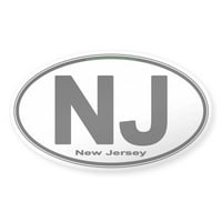 Cafepress - New Jersey evropski stil Oval - naljepnica
