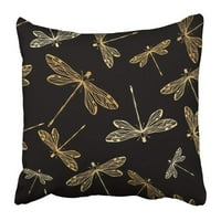 Bijela ručica sa zmajnim zglobovima na crnoj bug Butterfly Clip Collection Doodle Dragon nacrtani jastučni jastuk