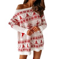 ChicCall ružni božićni džemper za žene Ležerne prilike dugih rukava O-izrez Božićno drvce za mongrenu