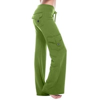 Anuirheih gamaše joga hlače sa džepom za žene Tummy Control Plus size Žene vježbanje nogavice Stretch tipka za struk Pocket Yoga teretane Loose hlače