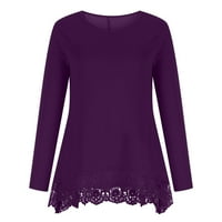 Ženski dugi rukav Ležerne prilike labave bluze Majica Bluza Purple M