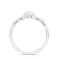Kruška moissan zaručni prsten sa halo, beskonačno prsten za žene, 14k bijelo zlato, US 5,00