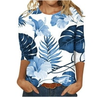 Ženski bluzes rukav posad vrat modna košulja cvjetni tiskani pulover vrhovi labavi fit tees vrhovi hip